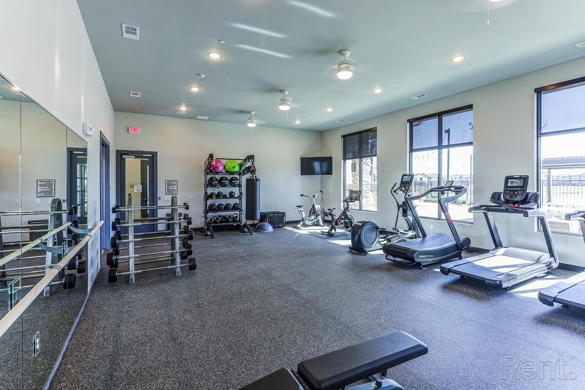 The fitness center at The Verge at Summer Park